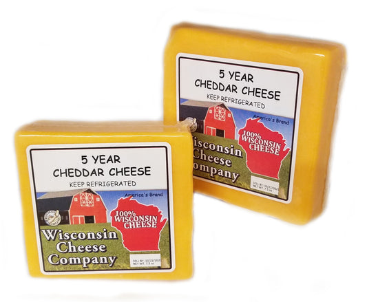 Two blocks of 5 Year Cheddar Cheese