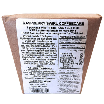 Wisconsin's Best Raspberry Swirl Coffeecake Mix, 19 oz. (Pack of 2) A Great Gift for Mother's Day!
