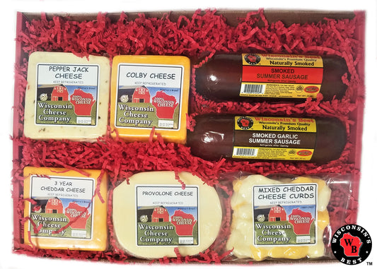 Gift box with sausage and cheese