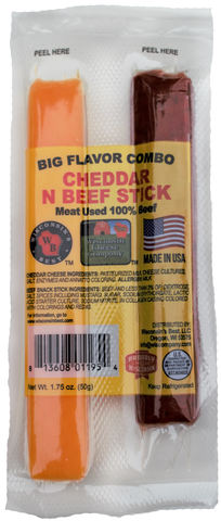 Cheddar Cheese n Beef Stick Combo Pack 1.75 oz. Per Pack, Wisconsin Cheese Company™