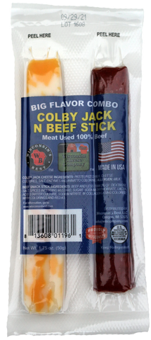 Colby Jack n Beef Stick Combo Pack, 1.75 oz. Each, 18 Count, Wisconsin Cheese Company™