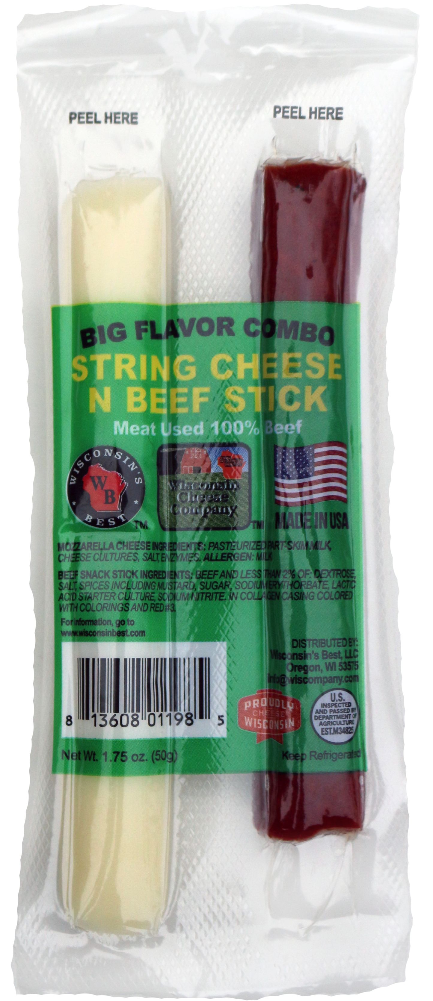 String n Beef Stick Combo Packs, 1.75 oz. Per Pack, 18 Count, Wisconsin Cheese Company™