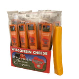 Processed Shelf Stable Cheddar Cheese Snack Sticks, 1 oz. Per Stick, 24 Count, Wisconsin Cheese Company™