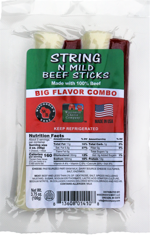 String n Beef Stick Big Combo Packs, 3.75 oz. Per Pack, 12 Count, Wisconsin Cheese Company™