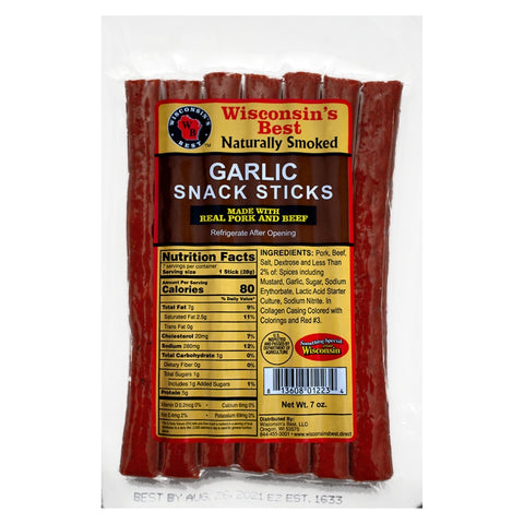 Garlic Sausage Stick 7 oz, 1 Count, Wisconsin's Best™