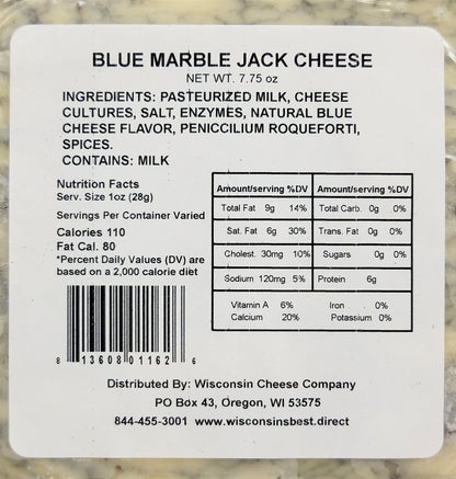 Blue Marble Monterey Jack Cheese Blocks, 7 oz. Per Block, Wisconsin Cheese Company™ Cheese and Cracker Favorite