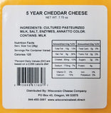 5 Year Aged Cheddar Cheese Blocks, 7.75 oz. Per Block, Wisconsin Cheese Company™