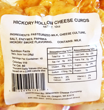 Hickory Hollow Cheese Curds, 10 oz. Per Pack, Wisconsin Cheese Company™ Smoked Cheese Snack