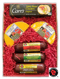 Wisconsin Cheese Big Deluxe Colby Longhorn Cheese, Sausage & Cracker GIft Basket.  A Christmas Cheese and Sausage Gift Box. A Favorite Cheese Snack Gift to Send for the Holidays.