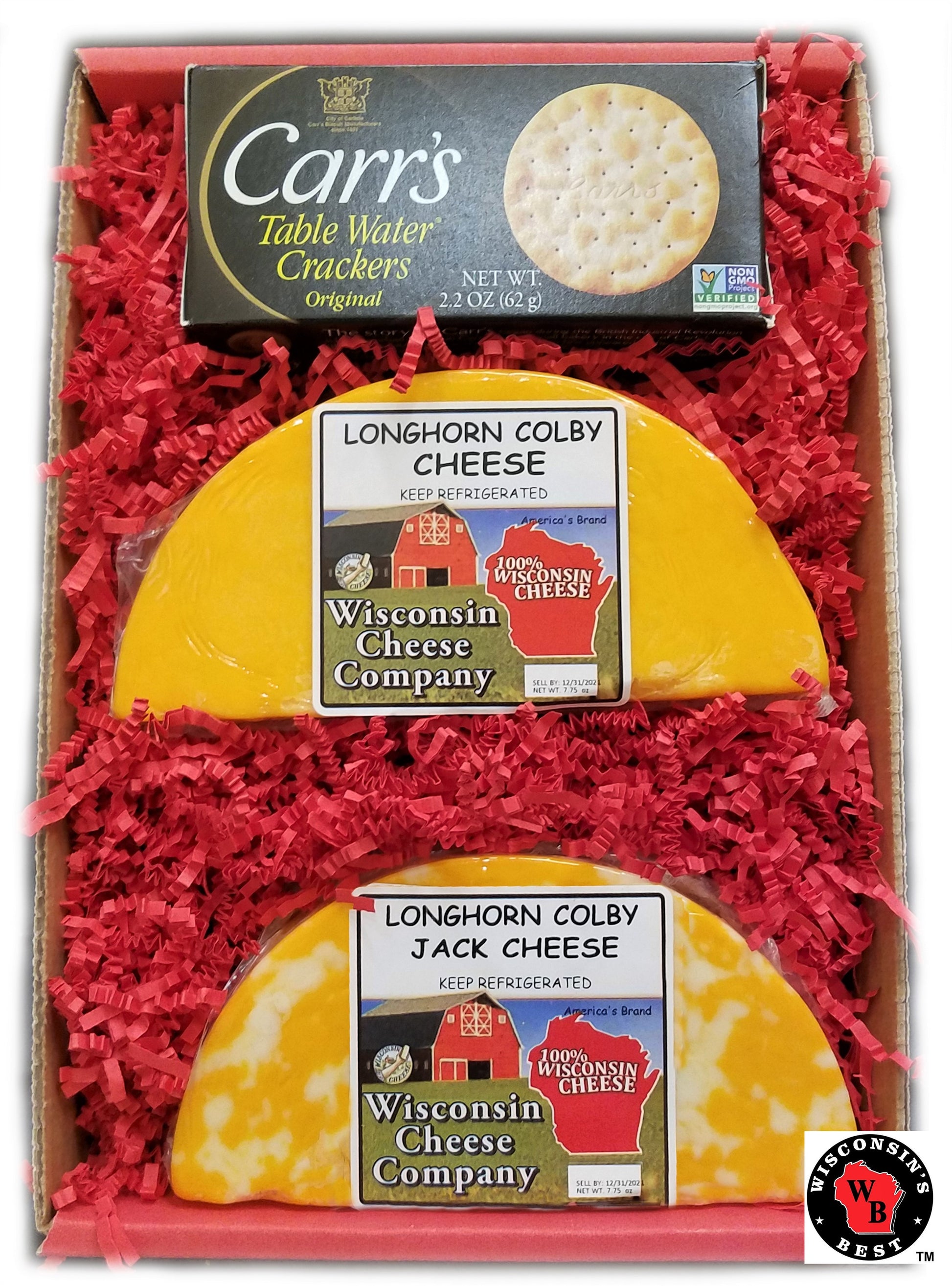 Gift box with cheese and crackers