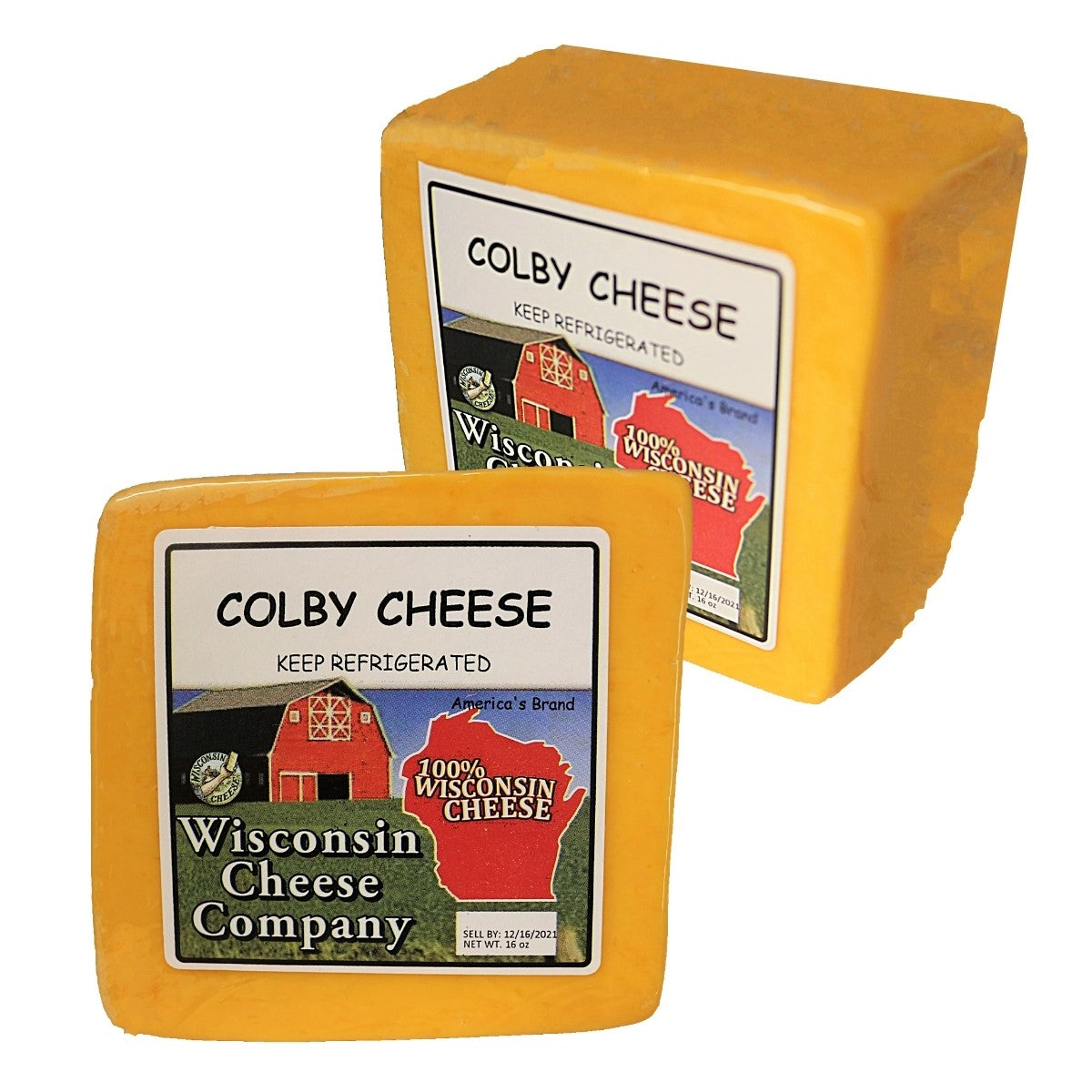 Two blocks of Colby Cheese