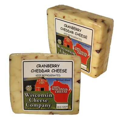 Two blocks of Cranberry Cheddar Cheese