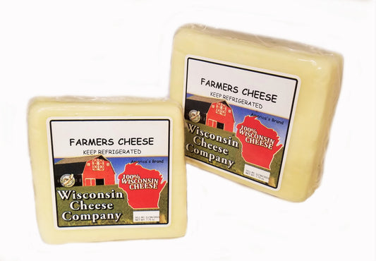Two blocks of Farmers Cheese