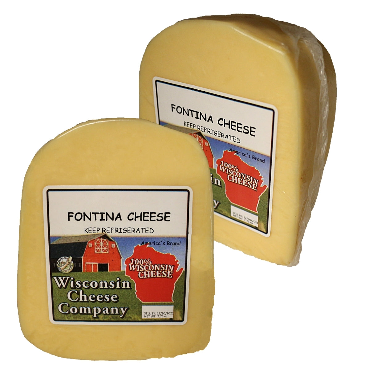 Two blocks of Fontina Cheese