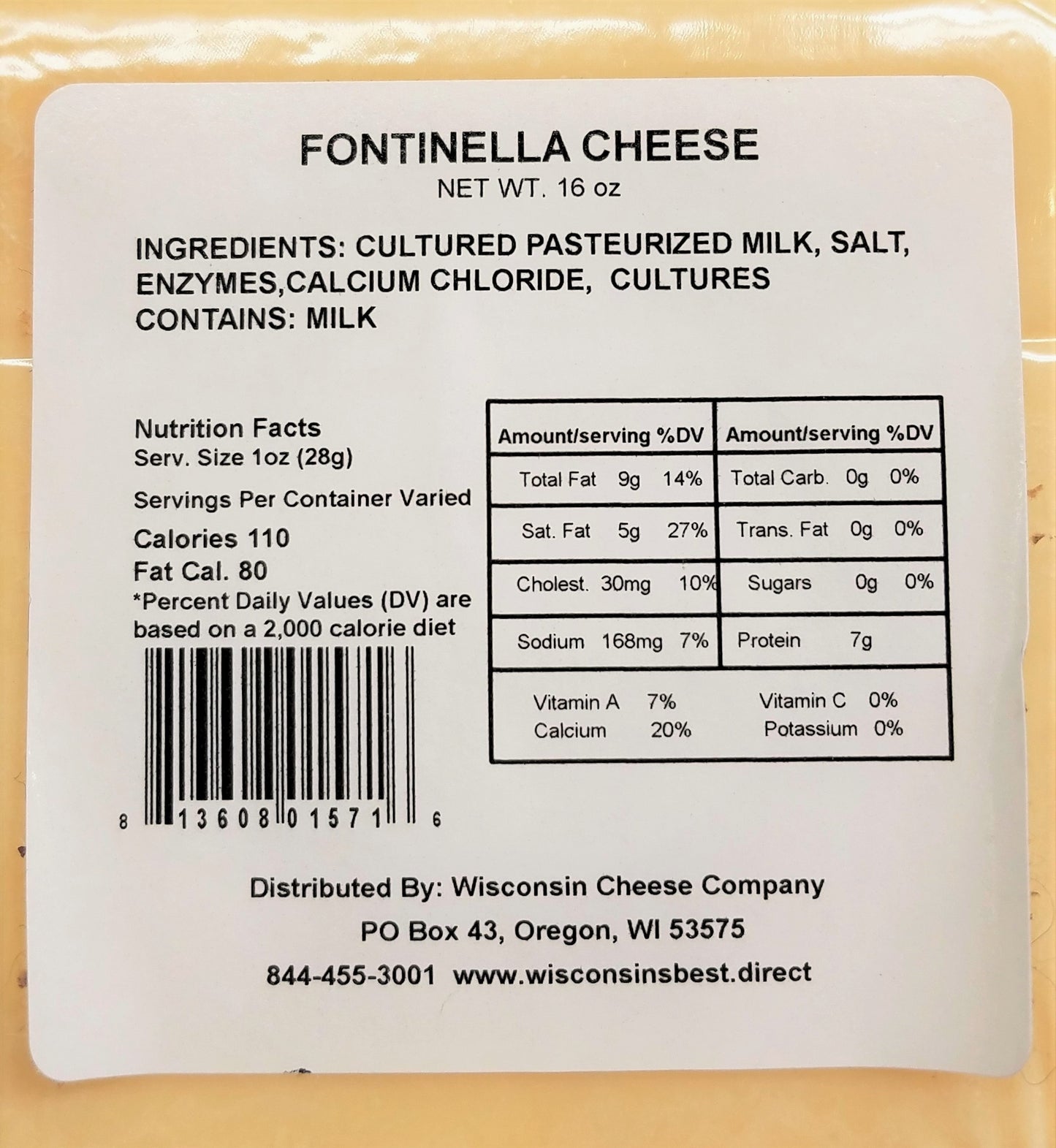 Fontina Cheese Blocks, 7 oz. Per Block, Wisconsin Cheese Company™ Fondue Cheese Favorite