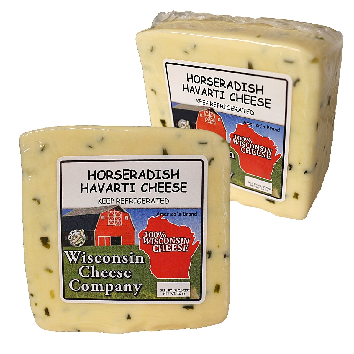 Two blocks of Horseradish Havarti Cheese