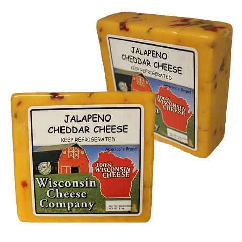 Jalapeno Cheddar Cheese Blocks, 8 oz. Per Block, Wisconsin Cheese Company™