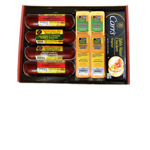 "Wisconsin Ultimate Mancave Summer Sausage & Pepper Jack & Cheddar Cheese & Cracker" Gift Box, Wisconsin Cheese Company™