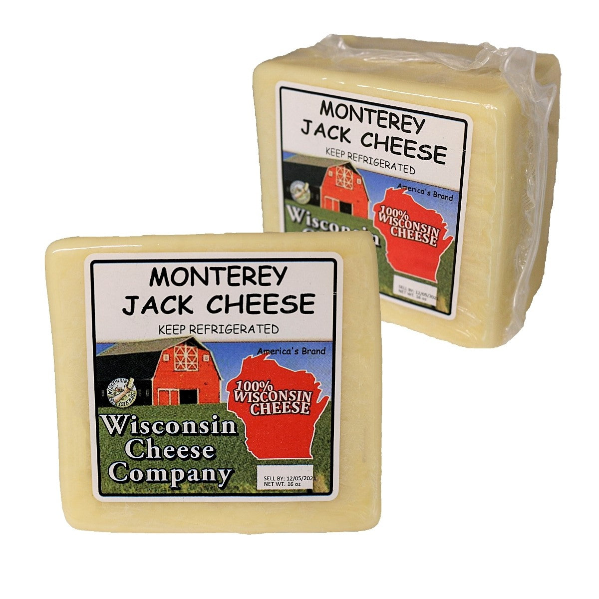 Two blocks of Monterey Jack Cheese