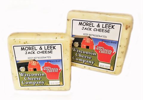 Morel & Leek Jack Cheese Blocks, 7 oz. Per Block, Wisconsin Cheese Company™ Gourmet Cheese Gift Blocks
