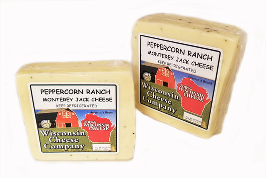 Two blocks of Peppercorn Ranch Monterey Jack Cheese