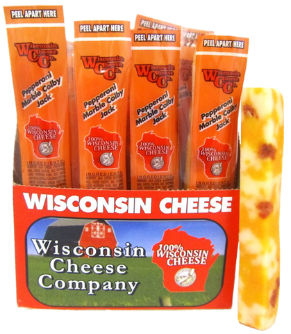Colby Jack Marble Pepperoni Cheese Snack Sticks, 1 oz Each, 24 Count, Wisconsin Cheese Company™