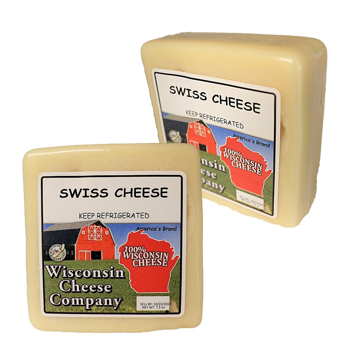 Two blocks of Swiss Cheese
