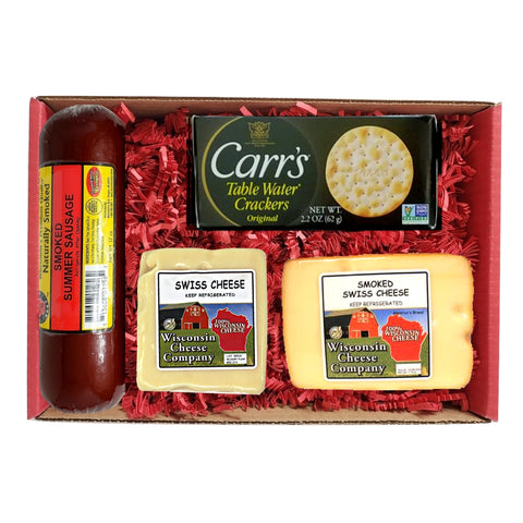 "Wisconsin Deluxe Swiss Cheese, Sausage & Cracker" Gift Box, Wisconsin Cheese Company™
